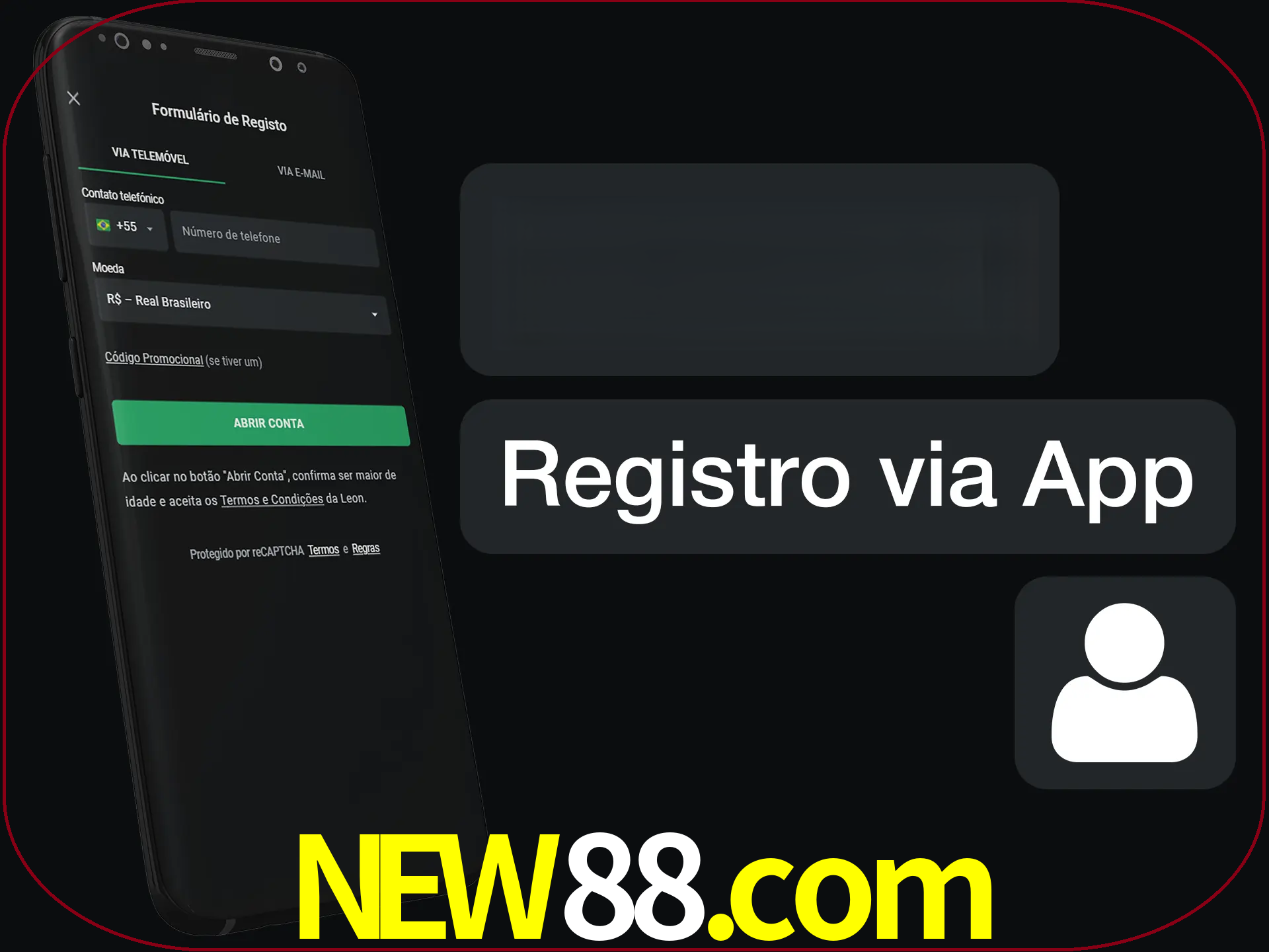 Registre-se com duas etapas usando o aplicativo.