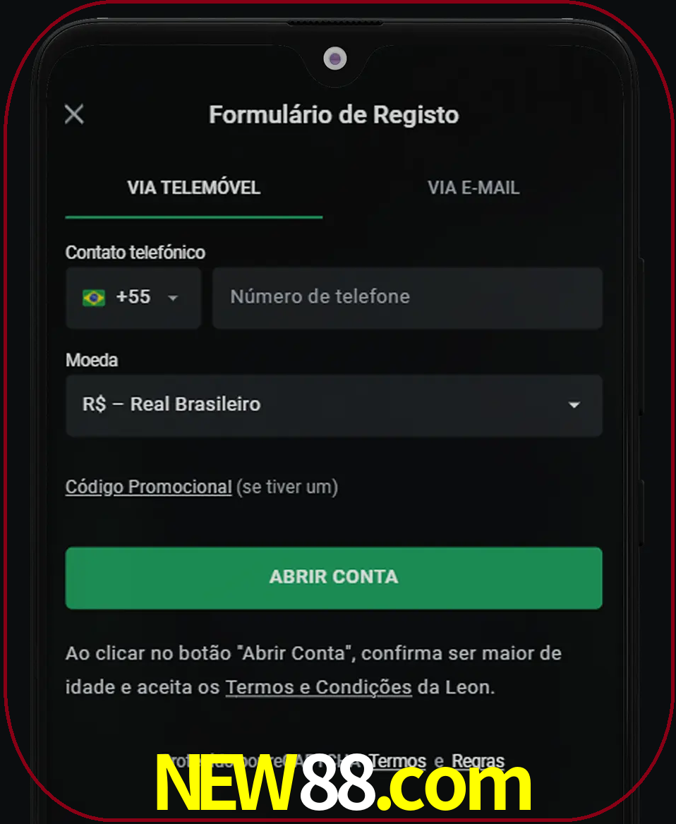 Abra o aplicativo e inicie o processo de registro.