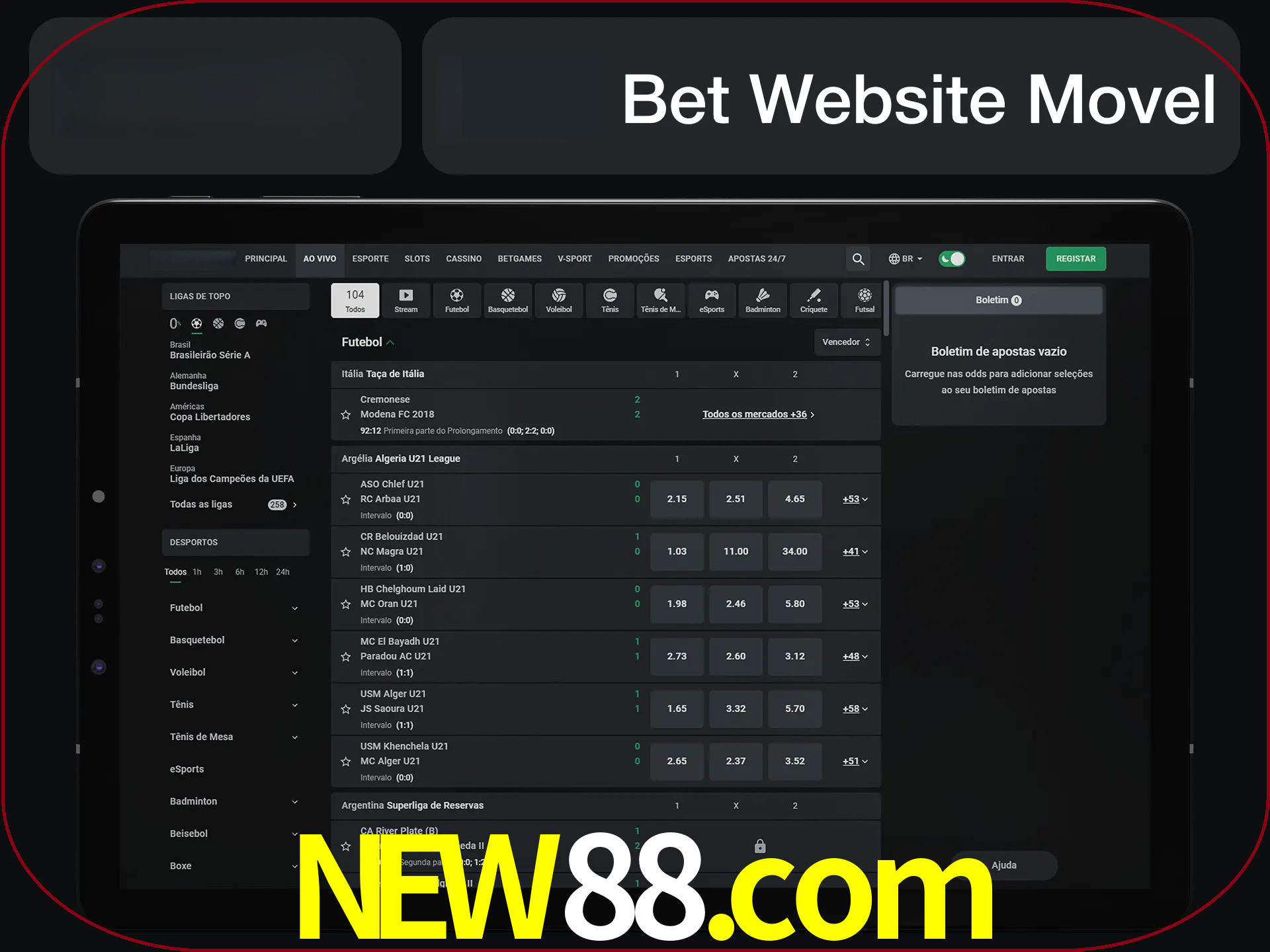 Use nosso website em qualquer dispositivo.